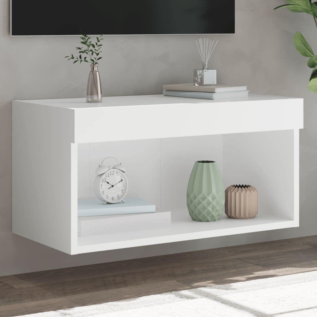 VidaXL Έπιπλο Τηλεόρασης με LED Λευκό 60 x 30 x 30 εκ.