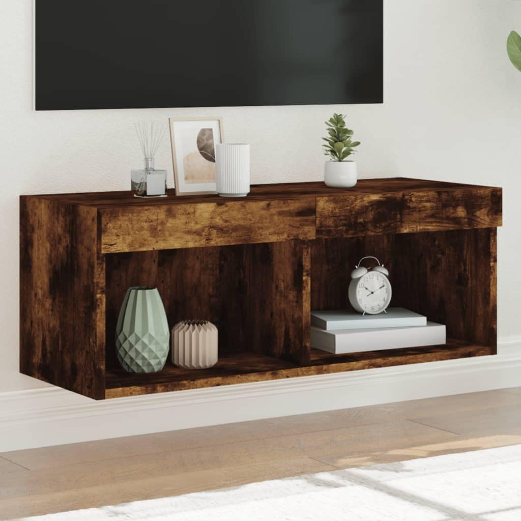 VidaXL Έπιπλο Τηλεόρασης με LED Καπνιστή Δρυς 80x30x30 εκ.