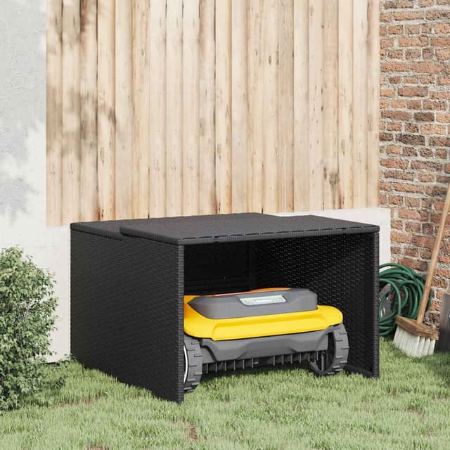 VidaXL Σκέπαστρο για Χλοοκοπτ. Ρομπότ Μαύρο 86x90x52/57 εκ Συνθ. Ρατάν