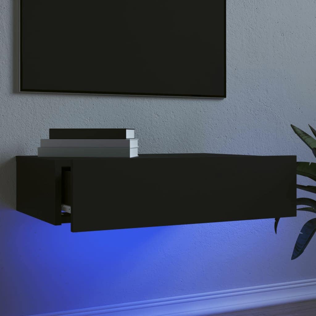 VidaXL Έπιπλο Τηλεόρασης με LED Μαύρο 60 x 35 x 15,5 εκ.