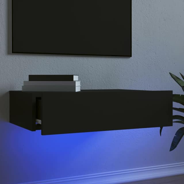 VidaXL Έπιπλο Τηλεόρασης με LED Μαύρο 60 x 35 x 15,5 εκ.