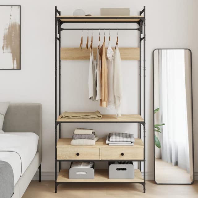 VidaXL Ντουλάπα με Συρτάρια Sonoma Δρυς 89x39x184,5 εκ. Επεξ. Ξύλο