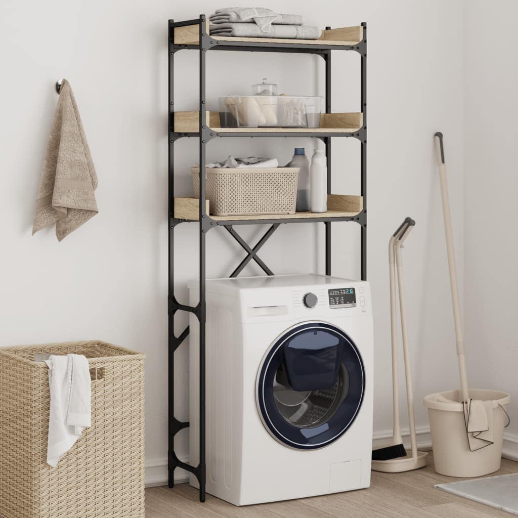 VidaXL Ραφιέρα Πλυντηρίου Sonoma Δρυς 67x25x163 εκ. από Επεξεργ. Ξύλο