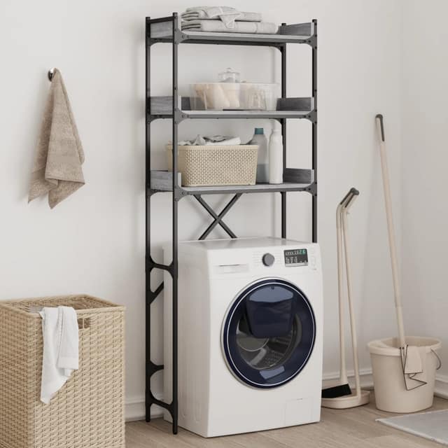 VidaXL Ραφιέρα Πλυντηρίου Γκρι Sonoma 67x25x163 εκ. από Επεξεργ. Ξύλο