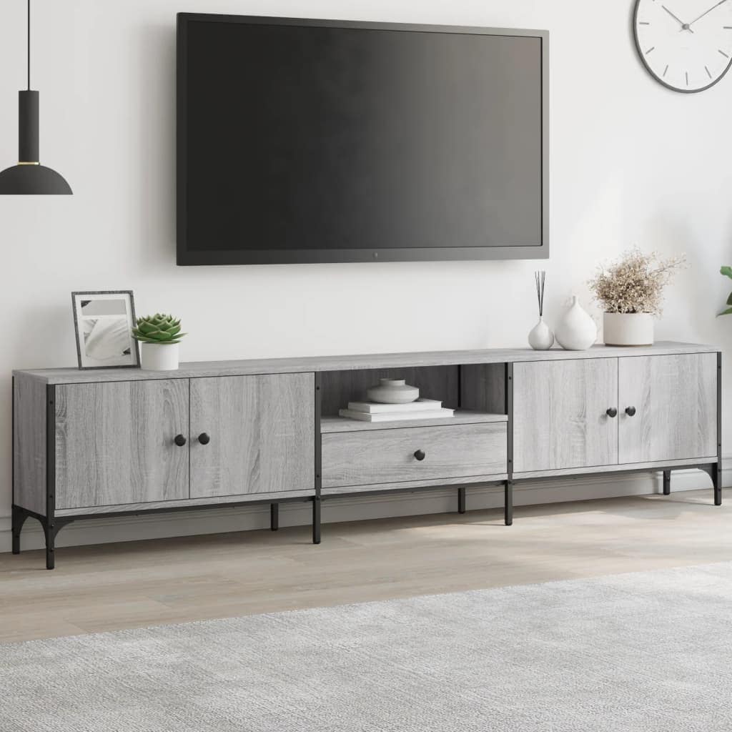 VidaXL Έπιπλο Τηλεόρασης με Συρτάρι Γκρι Sonoma 200x25x44εκ Επεξ. Ξύλο