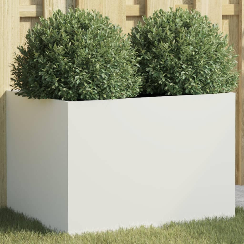 VidaXL Ζαρντινιέρα Λευκή 62x47x46 εκ. από Χάλυβα