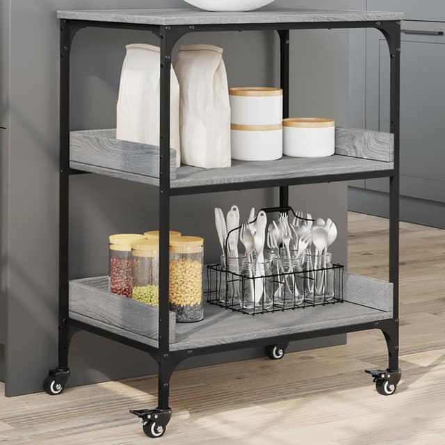 VidaXL Τρόλεϊ Κουζίνας Sonoma Γκρι 60x41x80,5 εκ. Επεξεργασμένο Ξύλο