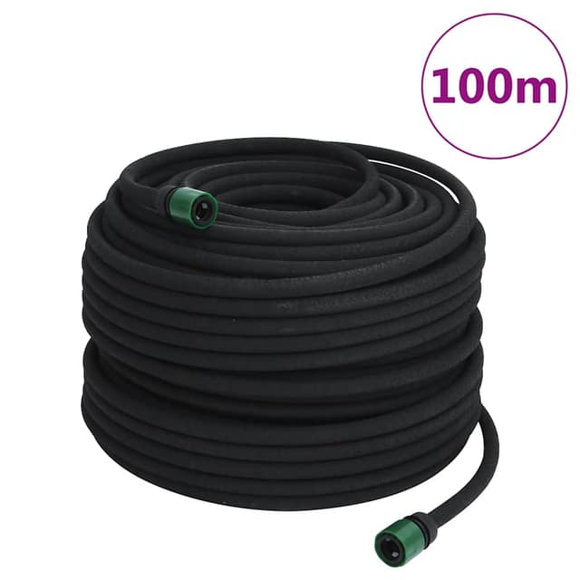 VidaXL Εύκαμπτος Σωλήνας Ποτίσματος Κήπου 100μ./0,6" Καουτσούκ και PVC
