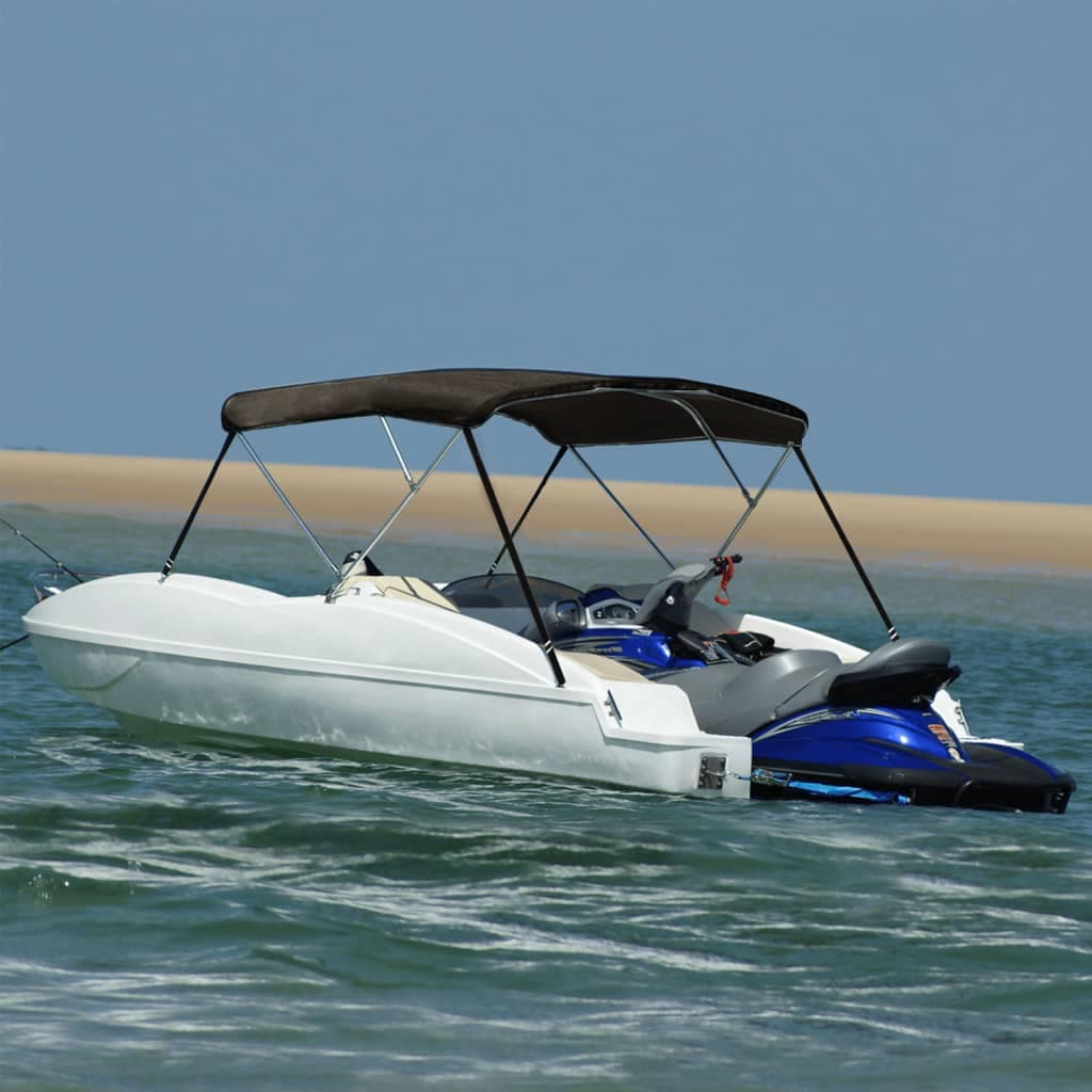 VidaXL Τέντα Σκάφους με 3 Αψίδες Μαύρη 183x140x137 εκ.