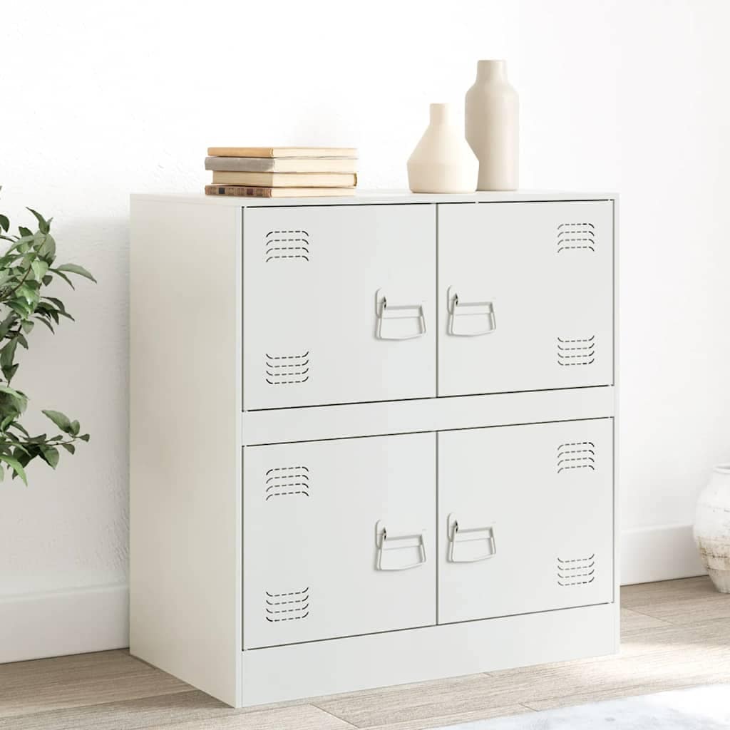 VidaXL Μπουφές Λευκός 67x39x73 εκ. από Ατσάλι