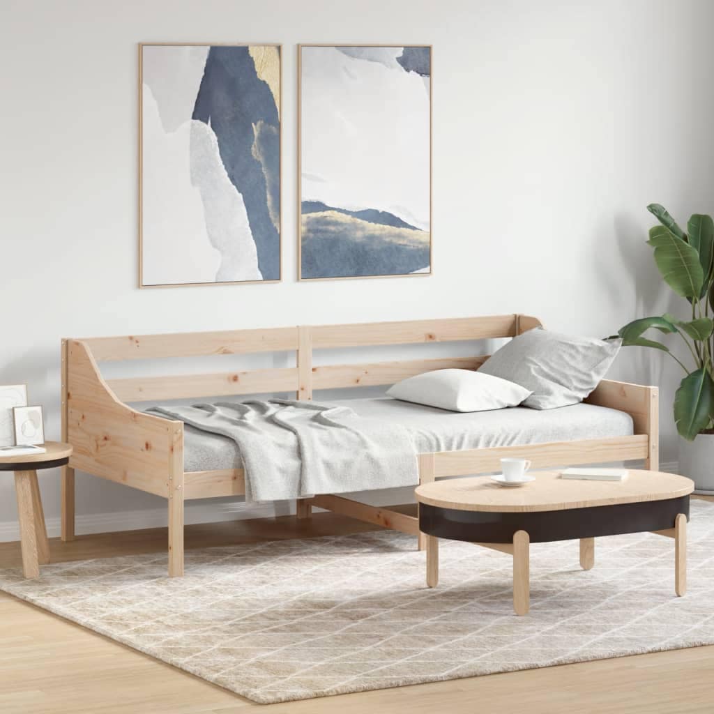 VidaXL Day Bed Φυσικό 90 x 200 cm Solid pine wood, Plywood slats