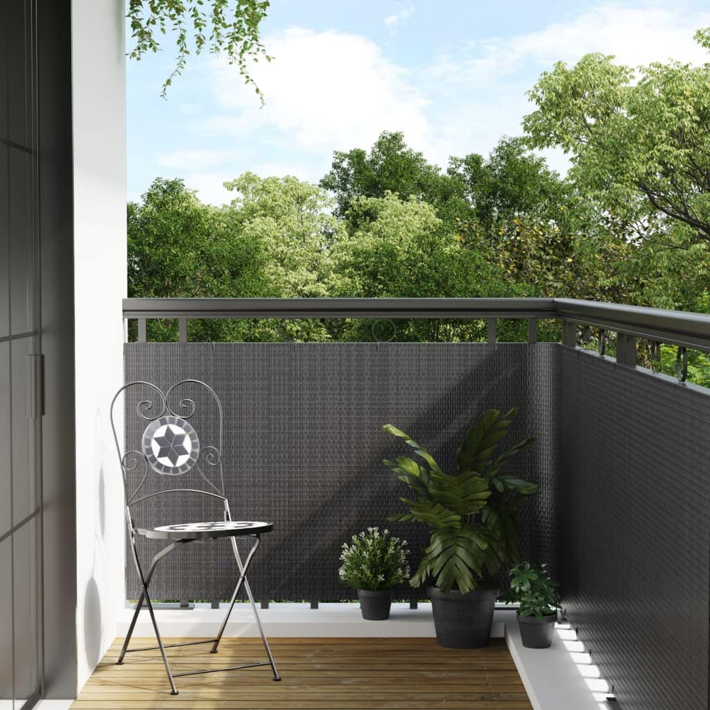 VidaXL Διαχωριστικό Βεράντας Ανθρακί 500 x 80 εκ. από Συνθετικό Ρατάν