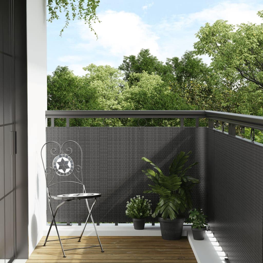 VidaXL Διαχωριστικό Βεράντας Ανθρακί 600 x 80 εκ. από Συνθετικό Ρατάν