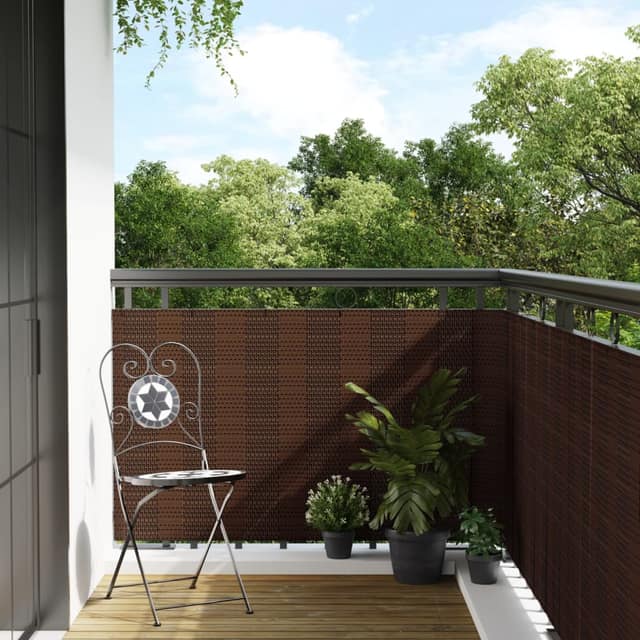VidaXL Διαχωριστικό Βεράντας Καφέ & Μαύρο 500x90 εκ. Συνθετικό Ρατάν