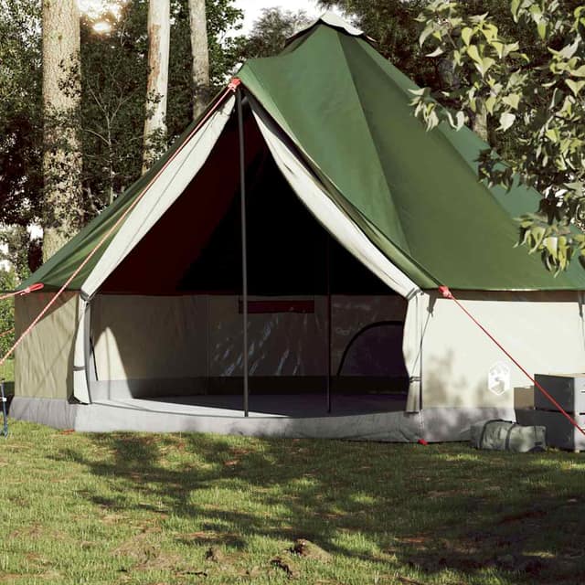 VidaXL Σκηνή Οικογενειακή Tipi 10 Ατόμων Αδιάβροχη Πράσινη