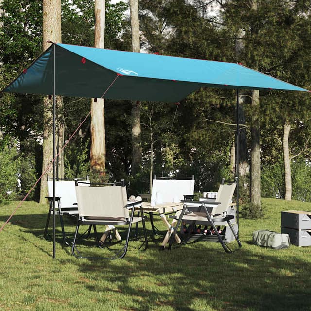 VidaXL Μουσαμάς Κάμπινγκ Αδιάβροχος Μπλε 360 x 294 εκ.