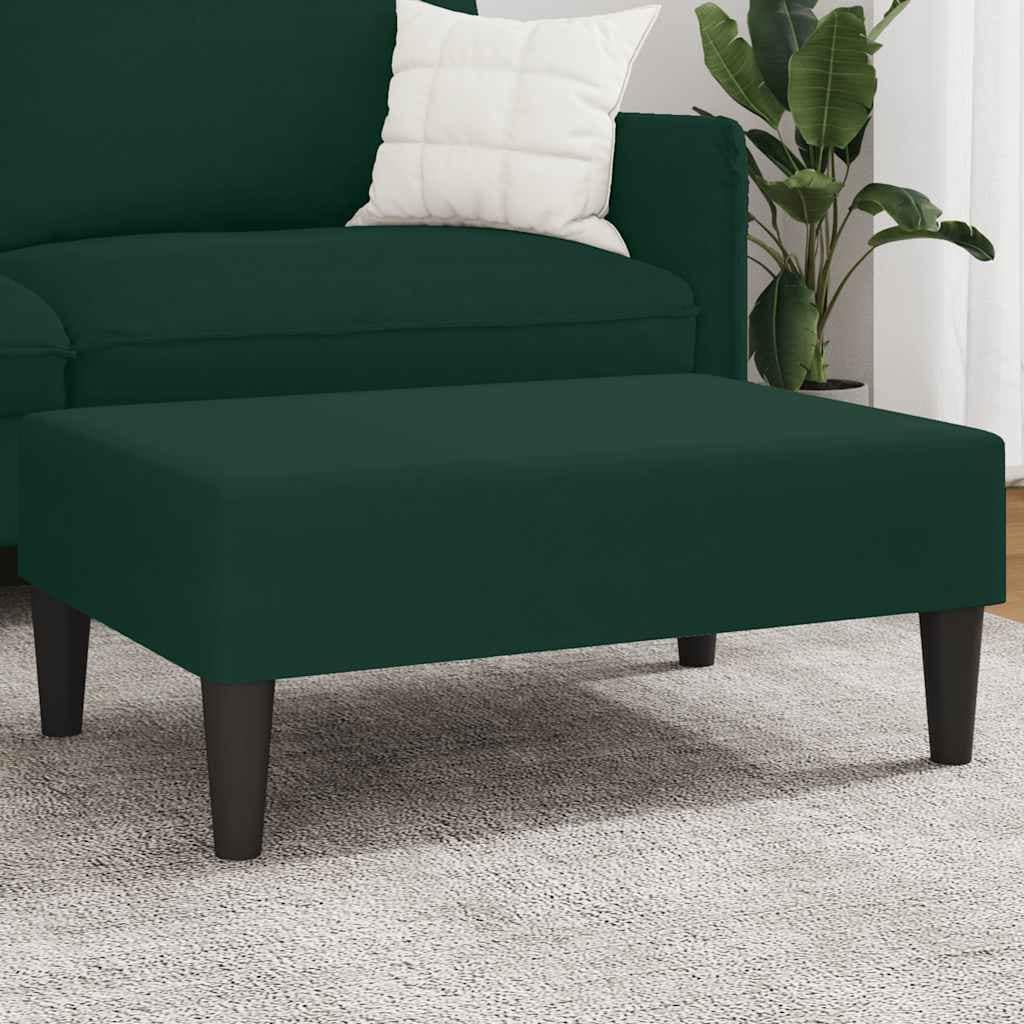 VidaXL Υποπόδιο Σκούρο Πράσινο 77x55x31 εκ. Βελούδινο
