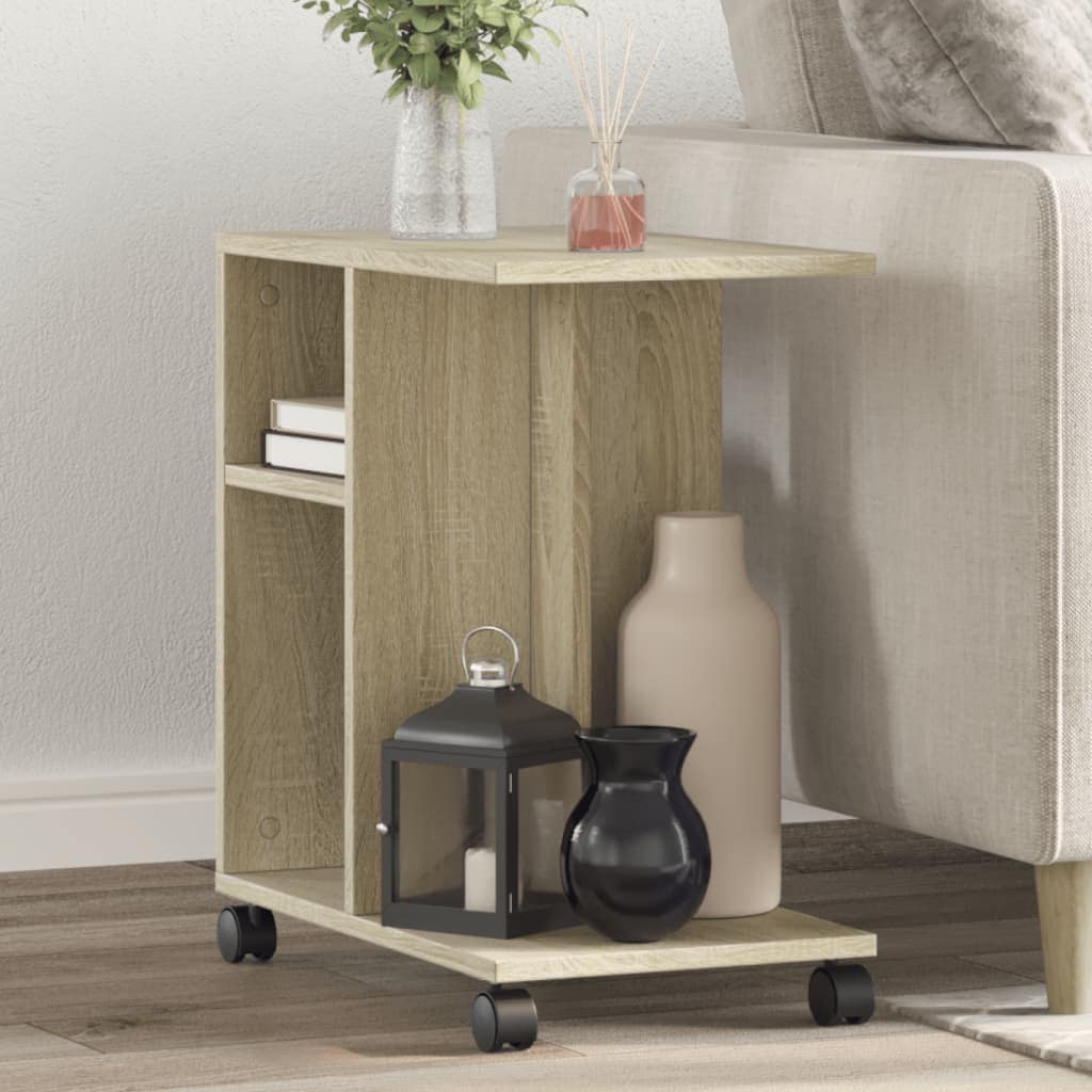 VidaXL Βοηθητικό Τραπέζι με Ρόδες Sonoma Δρυς 50x30x55 εκ. Επεξ. Ξύλο