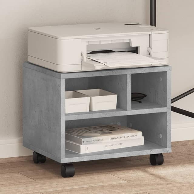 VidaXL Βάση Εκτυπωτή με Ρόδες Γκρι Σκυρ. 41x32x34,5 εκ.