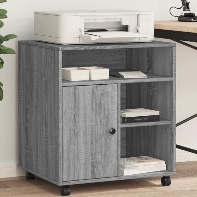 VidaXL Βάση Εκτυπωτή με Ρόδες Γκρι Sonoma 60x50x67 εκ.