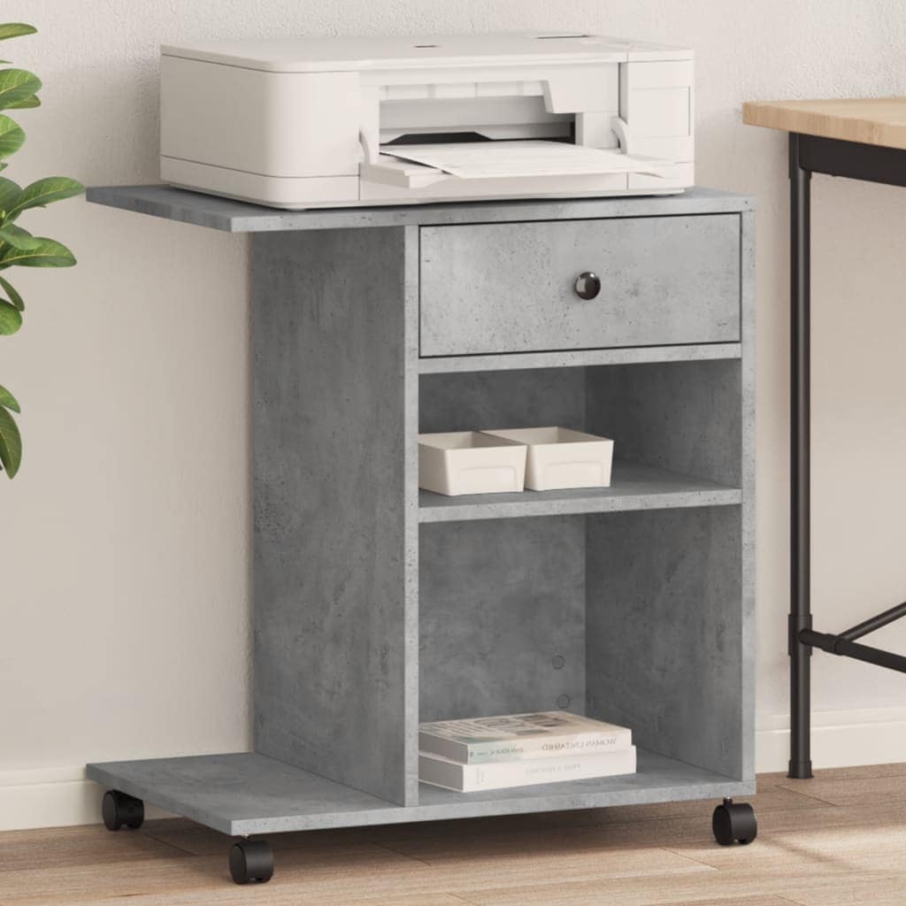 VidaXL Βάση Εκτυπωτή με Ρόδες Γκρι Σκυρ. 60x40x68,5 εκ.