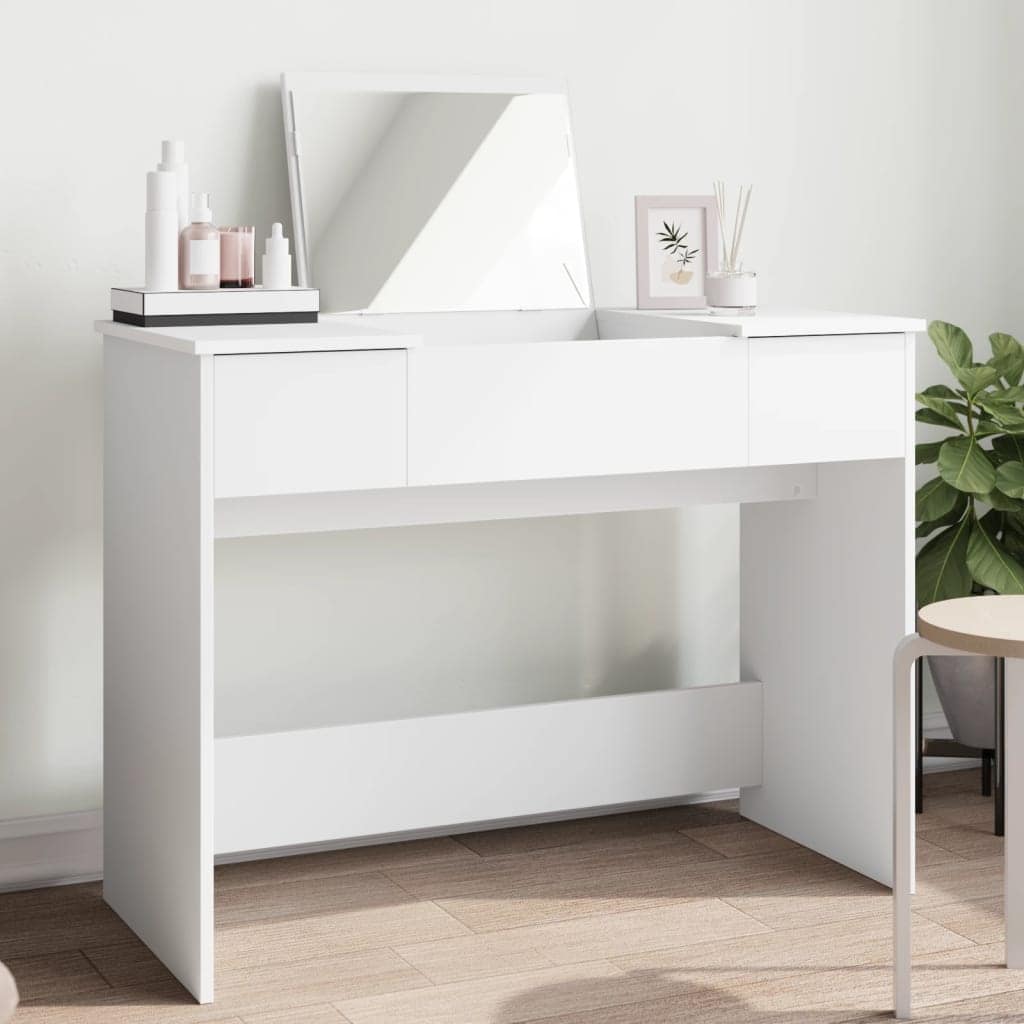 VidaXL Μπουντουάρ με Καθρέφτη Λευκό 100x45x76 εκ.