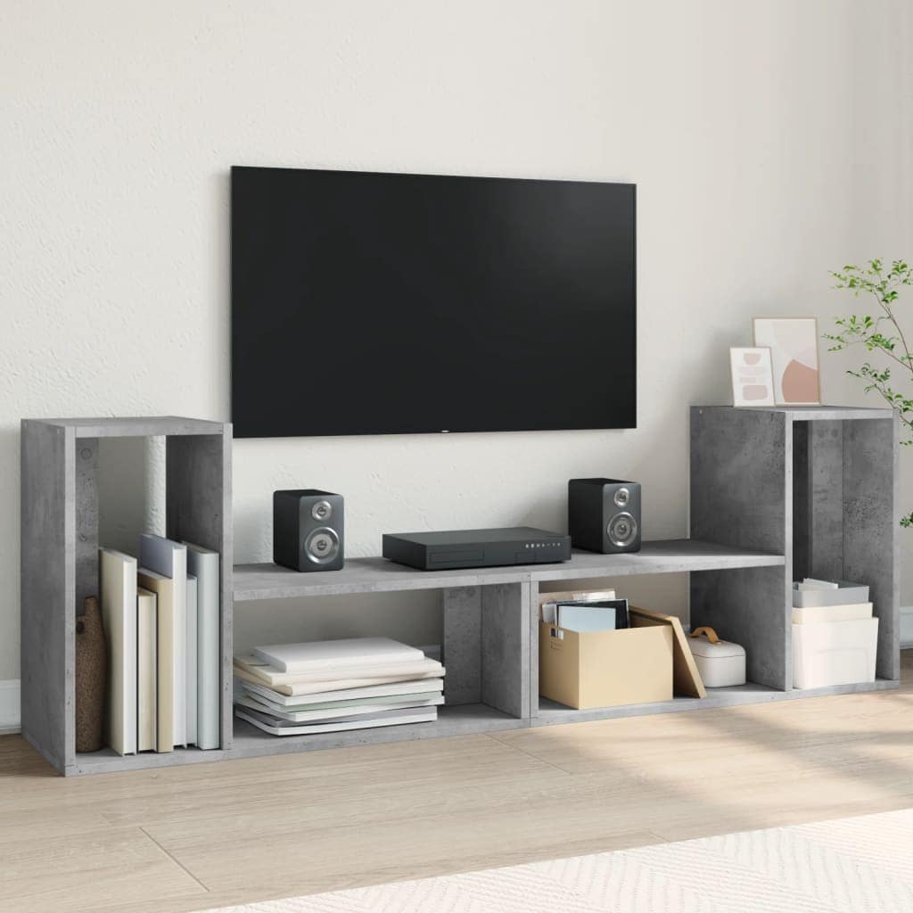 VidaXL Έπιπλα Τηλεόρασης 2 τεμ. Γκρι Σκυρ. 75x30x50 εκ. Επεξεργ. Ξύλο