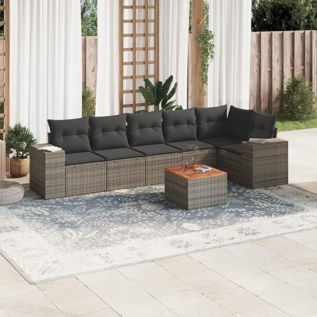 VidaXL Patio Sofa Set 6-θέσια Grey