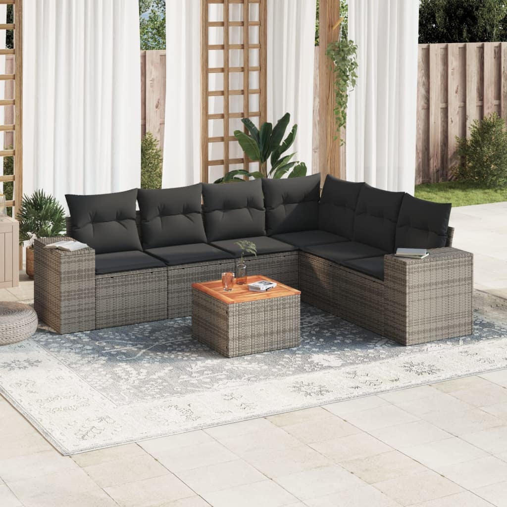 VidaXL Patio Sofa Set 6-θέσια Grey