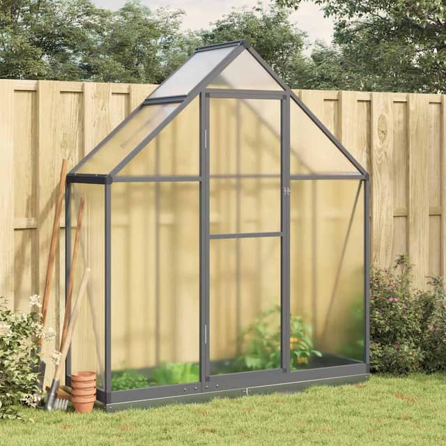 VidaXL Θερμοκήπιο με Πλαίσιο Βάσης Ανθρακί 169x58x202 εκ. Αλουμίνιο