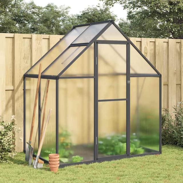VidaXL Θερμοκήπιο με Πλαίσιο Βάσης Ανθρακί 169x114x195 εκ. Αλουμίνιο