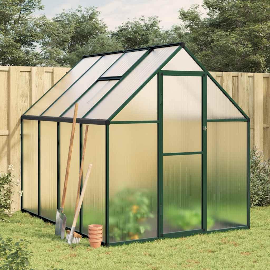 VidaXL Θερμοκήπιο με Πλαίσιο Βάσης Πράσινο 224x169x195 εκ. Αλουμινίου