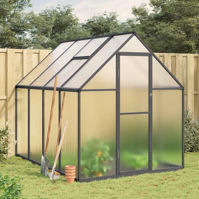 VidaXL Θερμοκήπιο με Πλαίσιο Βάσης Ανθρακί 224x169x195 εκ. Αλουμίνιο