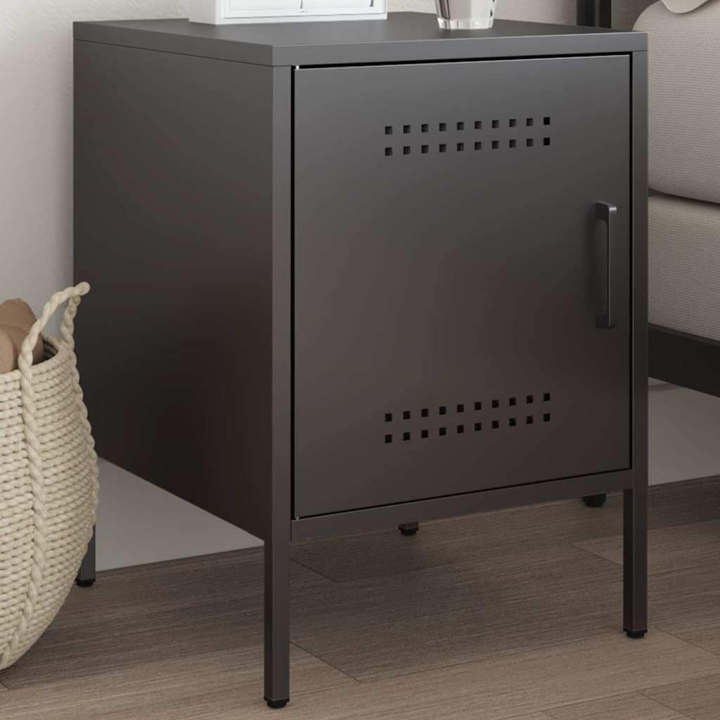 VidaXL Κομοδίνο Μαύρο 36x39x50,5 εκ. από Χάλυβα