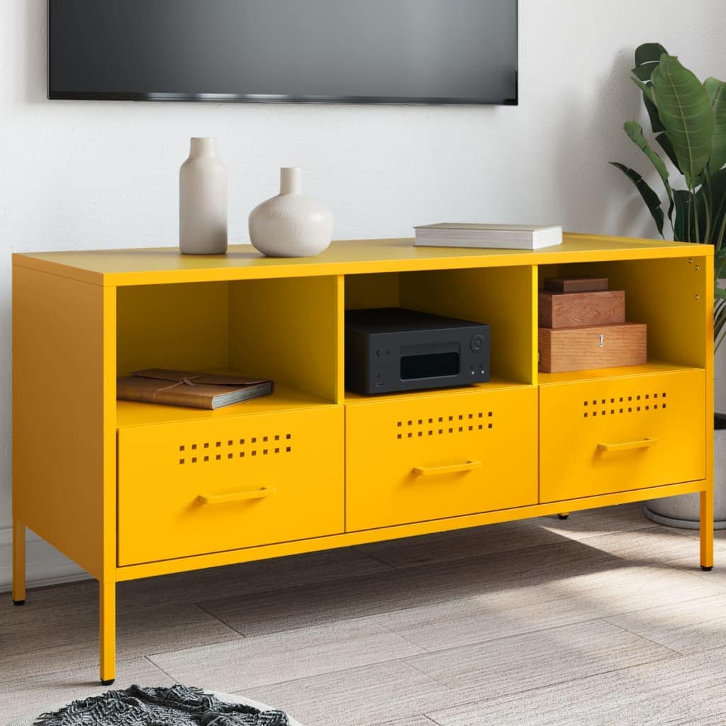 VidaXL Έπιπλο Τηλεόρασης Μουσταρδί Κίτρινο 100,5x39x50,5εκ. από Ατσάλι