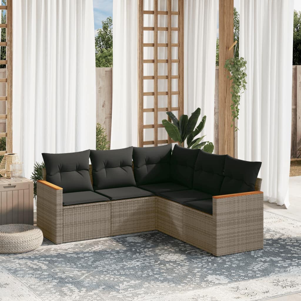 VidaXL Patio Sofa Set 5-θέσια Grey