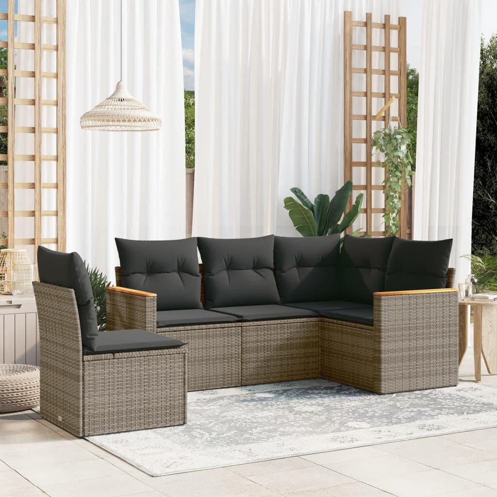 VidaXL Patio Sofa Set 5-θέσια Grey