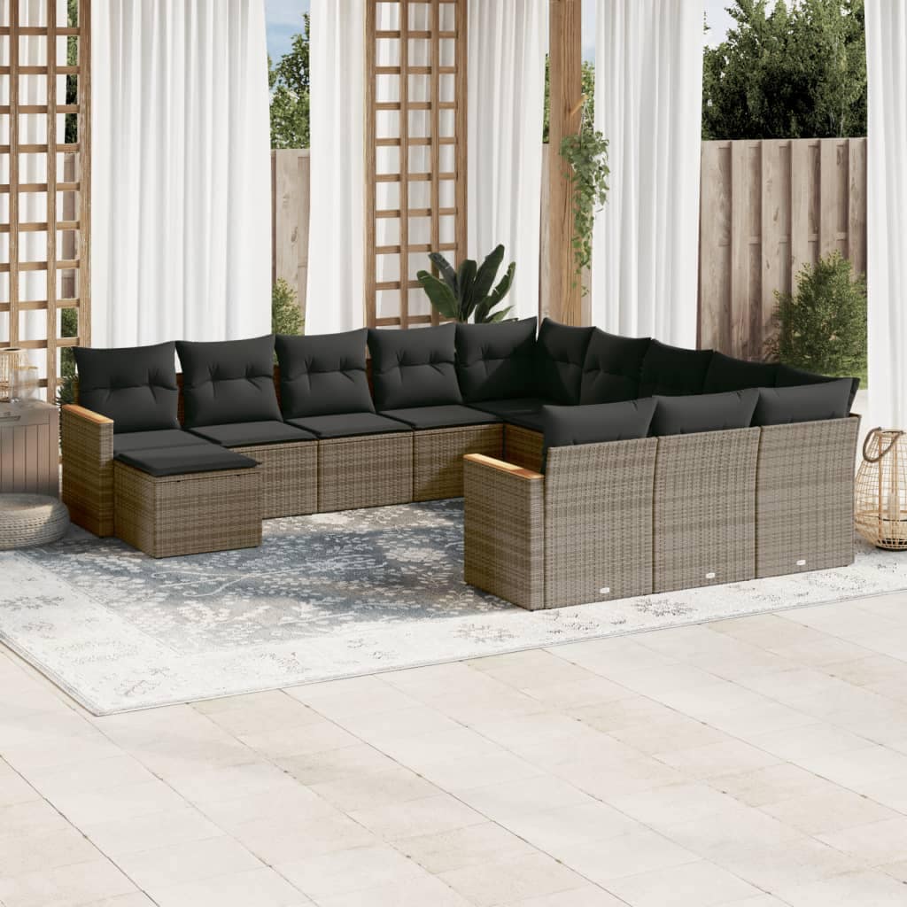 VidaXL Patio Sofa Set 12-θέσια Grey