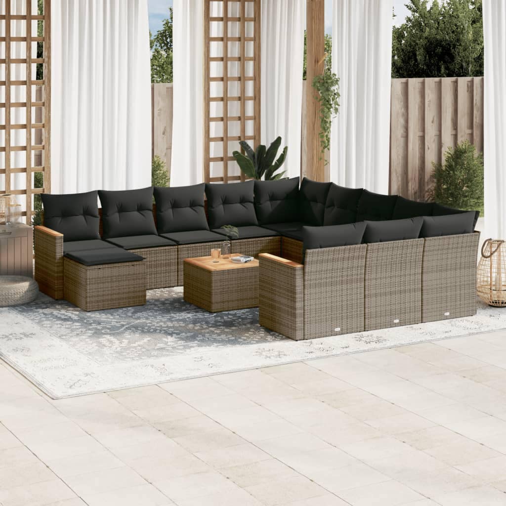 VidaXL Patio Sofa Set 11-θέσια Grey