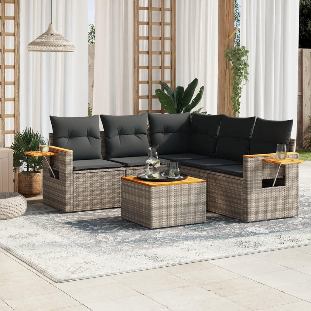VidaXL Patio Sofa Set 5-θέσια Grey