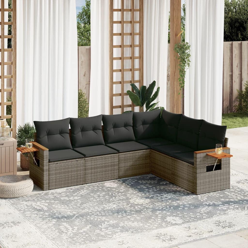 VidaXL Patio Sofa Set 6-θέσια Grey