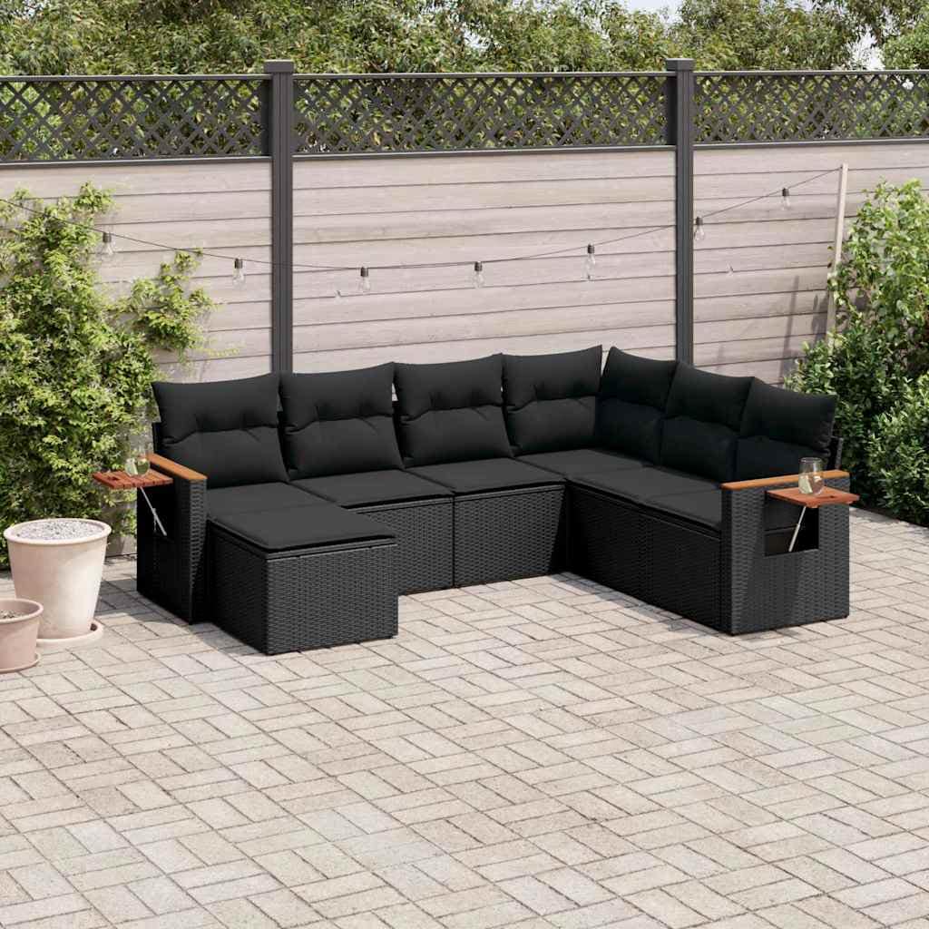VidaXL Patio Sofa Set 7-θέσια Black