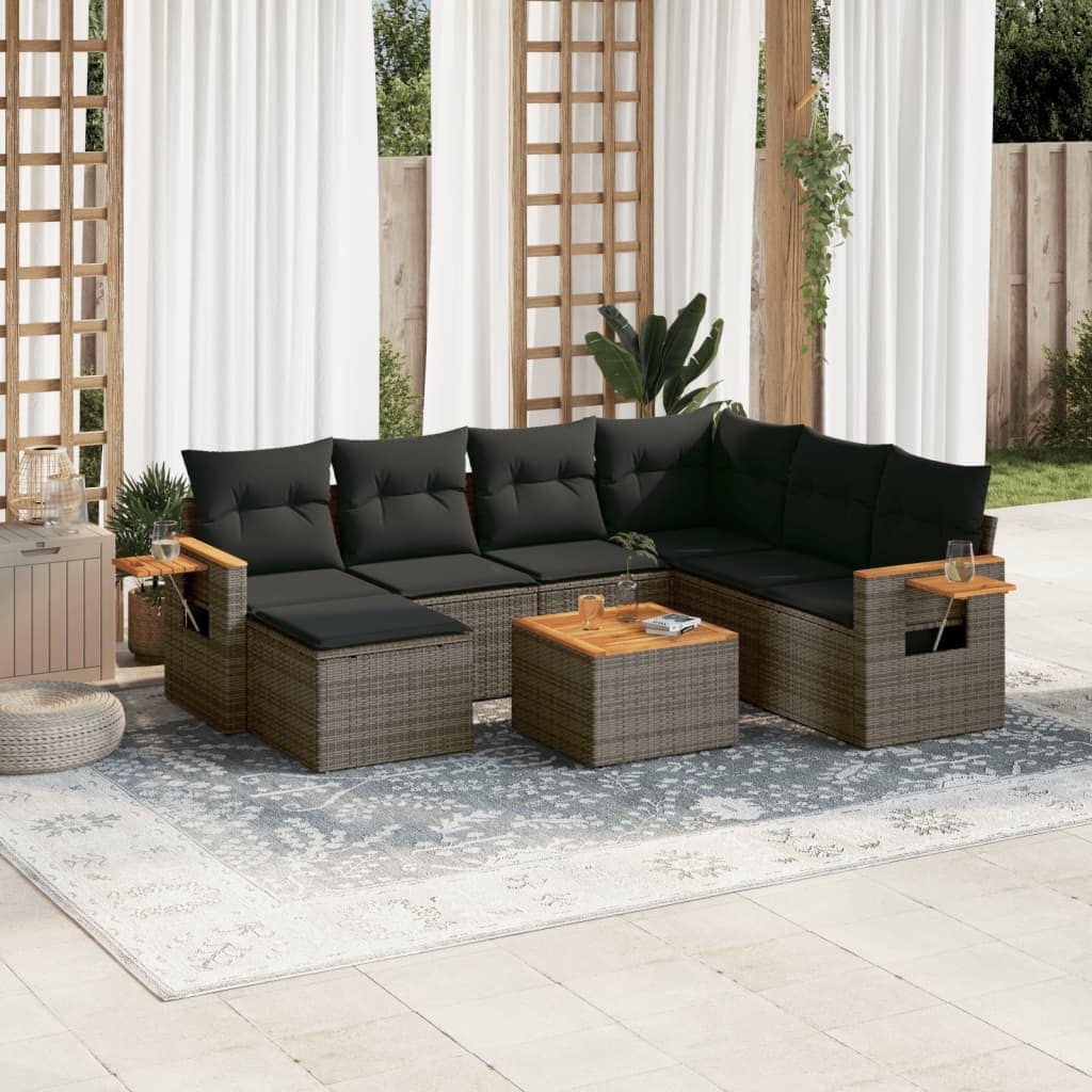 VidaXL Patio Sofa Set 7-θέσια Grey