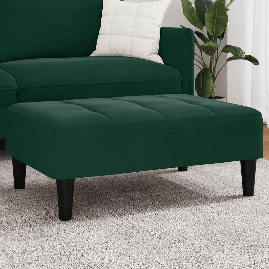 VidaXL Υποπόδιο Σκούρο Πράσινο 77x55x31 εκ. Βελούδινο