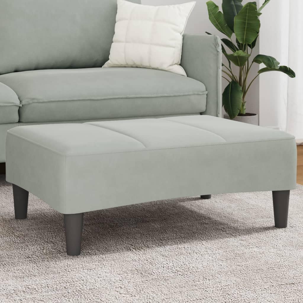 VidaXL Υποπόδιο Ανοιχτό Γκρι 77x55x31 εκ. Βελούδινο