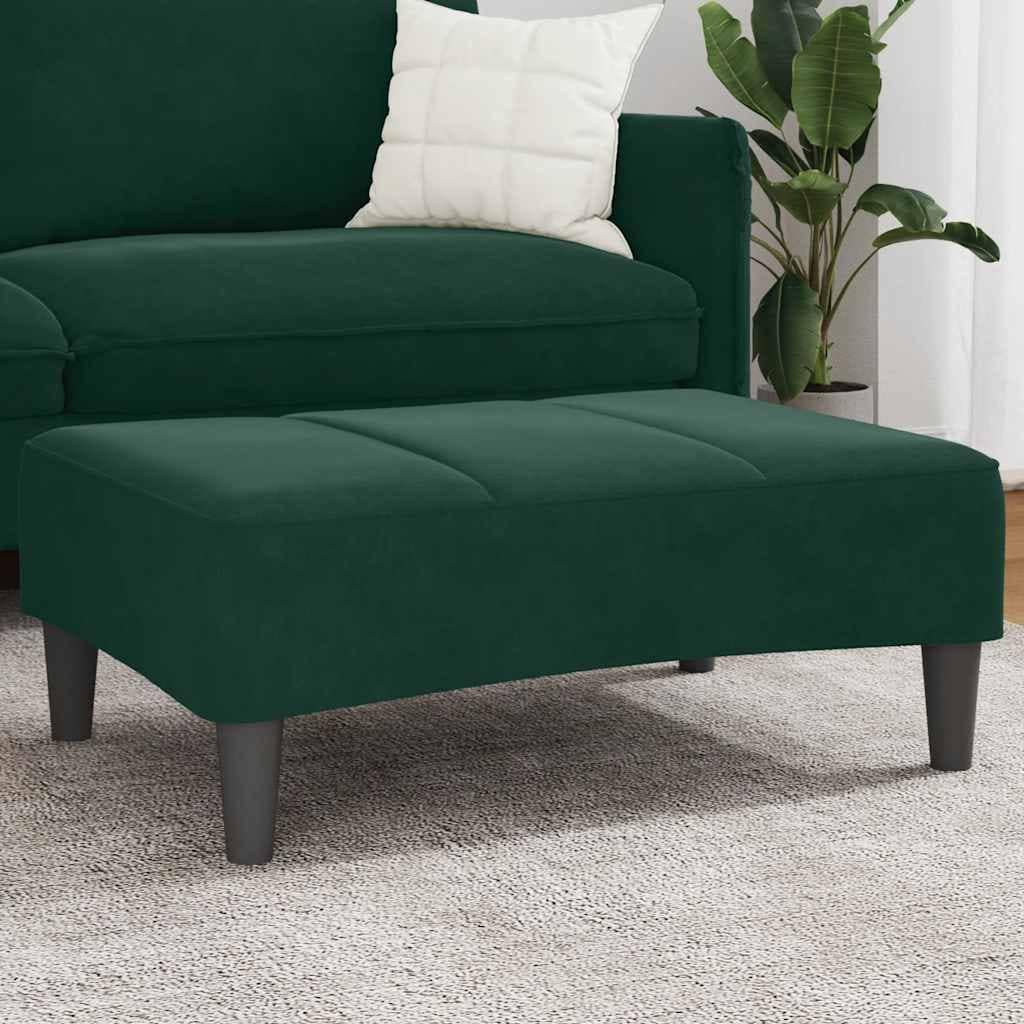 VidaXL Υποπόδιο Σκούρο Πράσινο 77x55x31 εκ. Βελούδινο