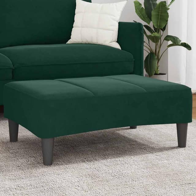 VidaXL Υποπόδιο Σκούρο Πράσινο 77x55x31 εκ. Βελούδινο
