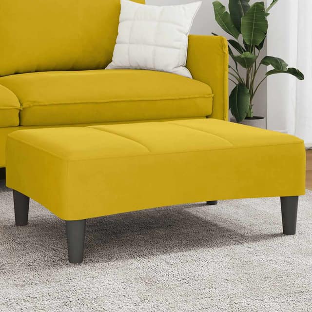 VidaXL Σκαμπό/Υποπόδιο Κίτρινο 77x55x31 εκ. Βελούδινο