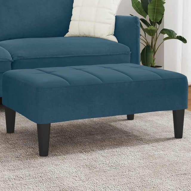 VidaXL Υποπόδιο Μπλε 77x55x31 εκ. Βελούδινο