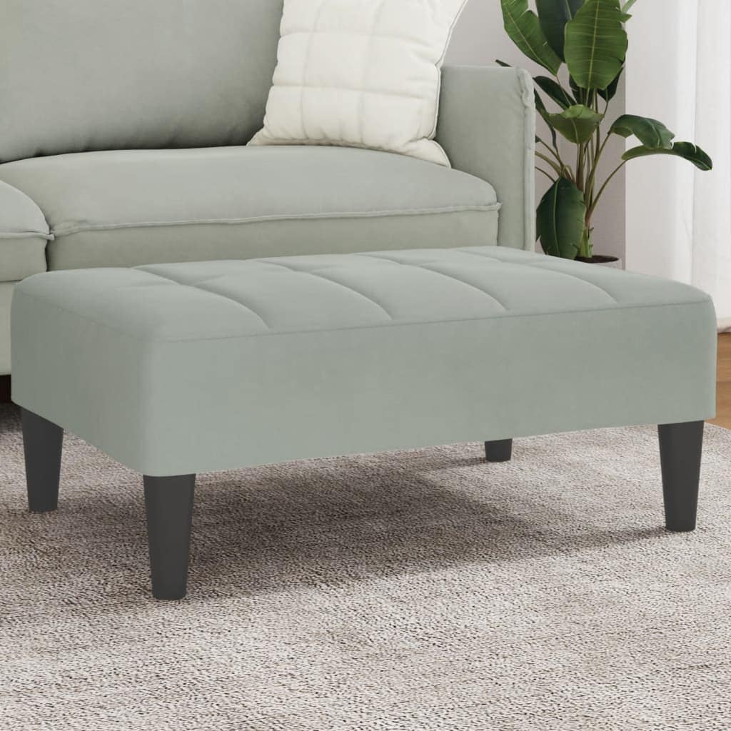 VidaXL Υποπόδιο Ανοιχτό Γκρι 77x55x31 εκ. Βελούδινο